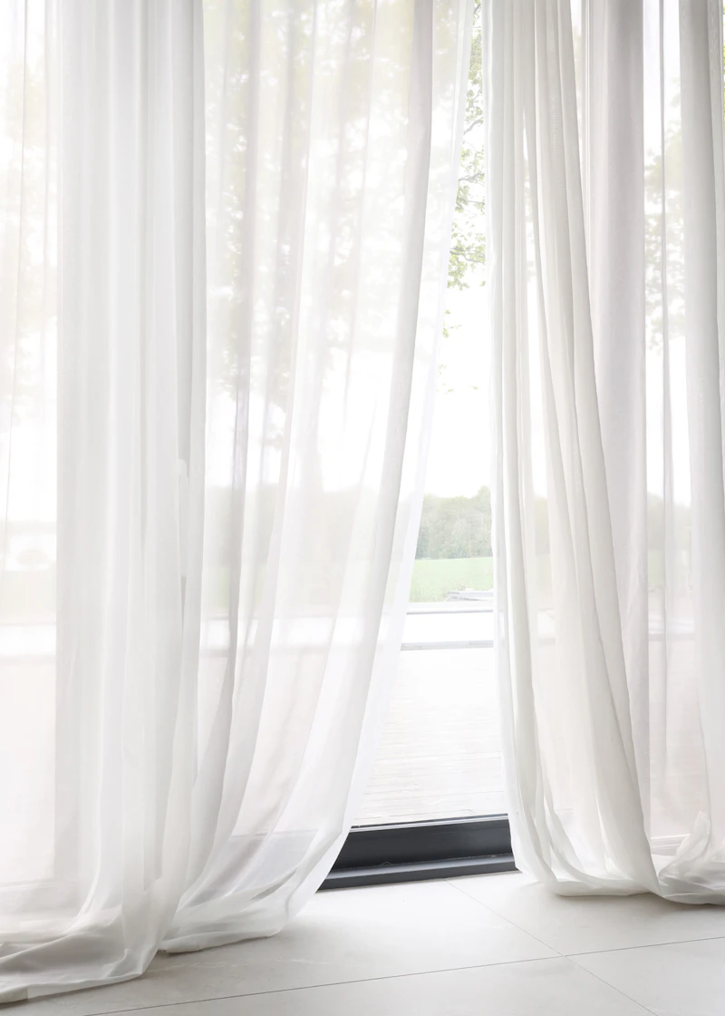 Mimmi Curtain Recycled Fabric Single Width, Natural White, 140x250