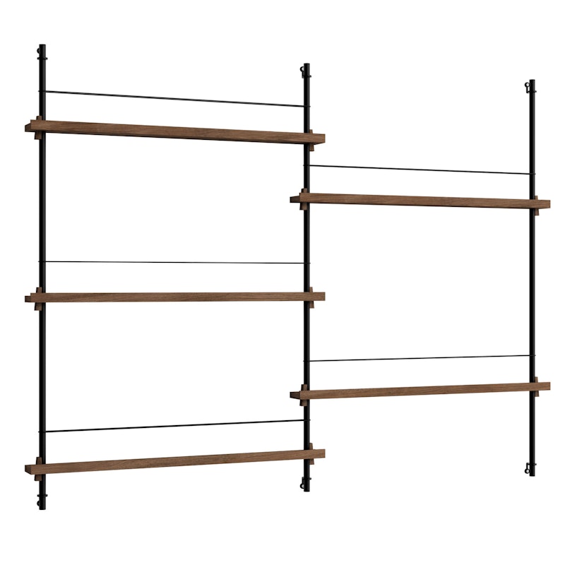 Magazine Shelf 123x162 cm, Smoked Oak/Black