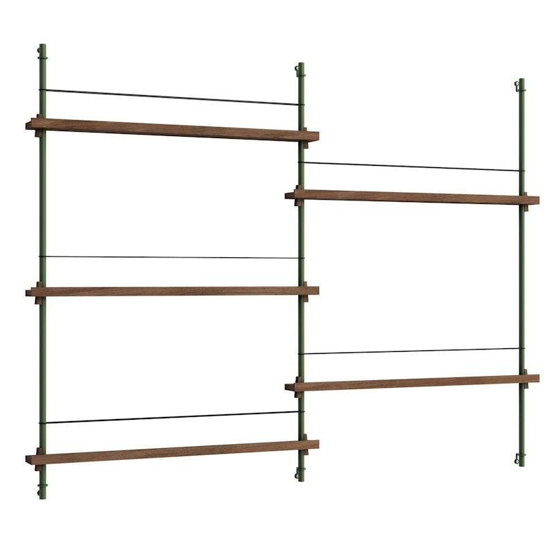 Magazine Shelf 123x162 cm, Smoked Oak/Green