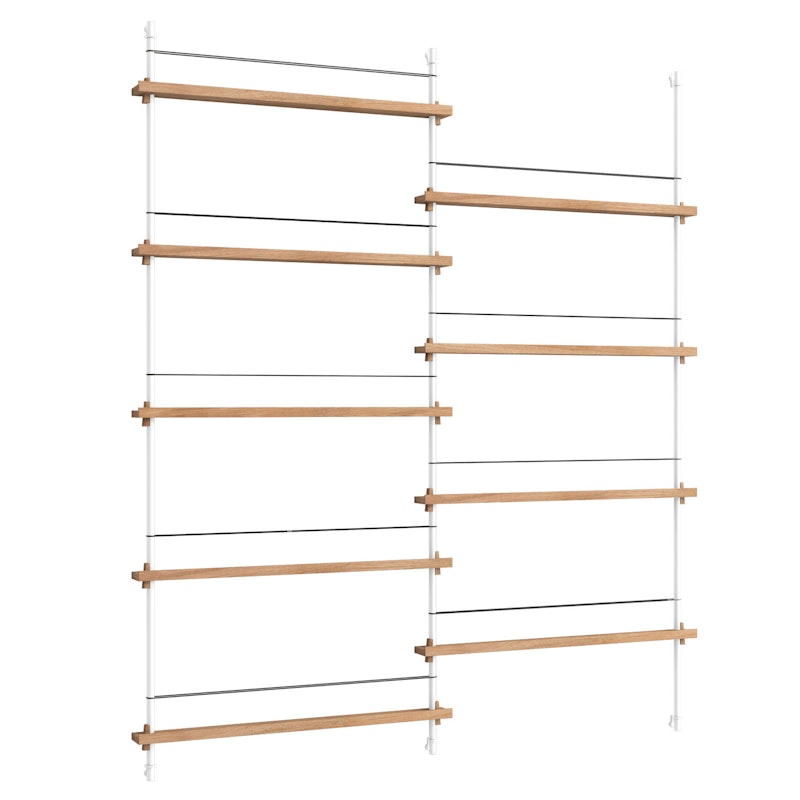 Magazine Shelf 162x188 cm, Oak/White