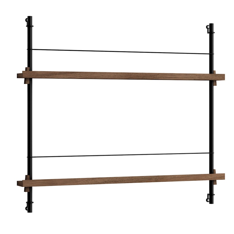 Magazine Shelf 73x85 cm, Smoked Oak/Black