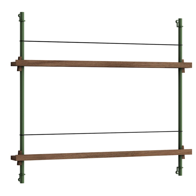 Magazine Shelf 73x85 cm, Smoked Oak/Green