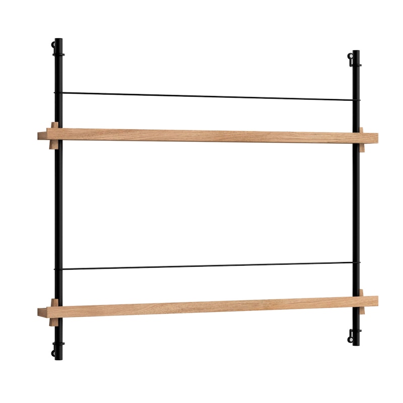 Magazine Shelf 73x85 cm, Oak/Black