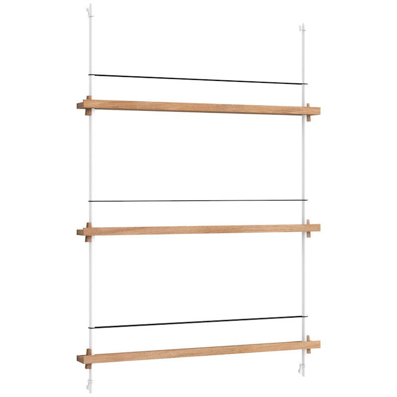 Magazine Shelf 85x123 cm, Oak/White