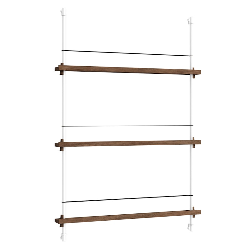 Magazine Shelf 85x123 cm, Smoked Oak/White