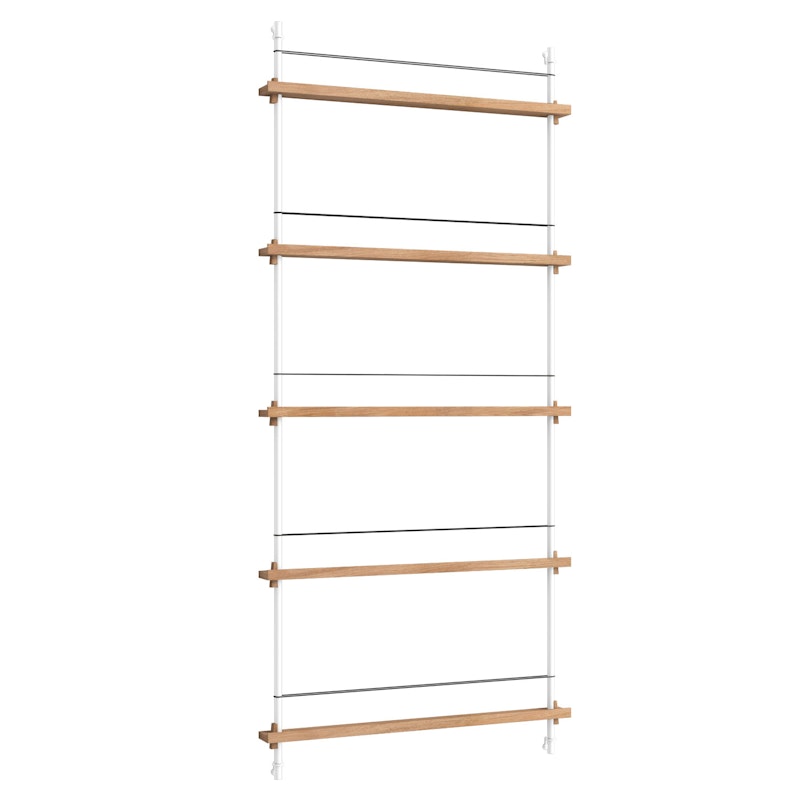 Magazine Shelf 85x188 cm, Oak/White