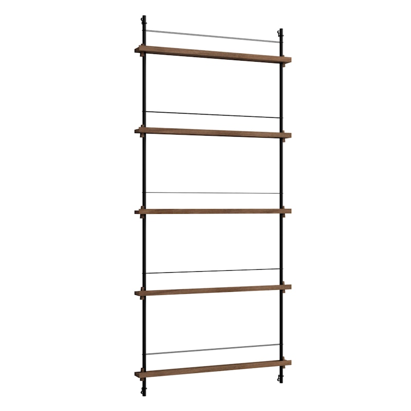 Magazine Shelf 85x188 cm, Smoked Oak/Black