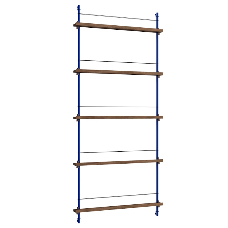 Magazine Shelf 85x188 cm, Smoked Oak/Deep Blue