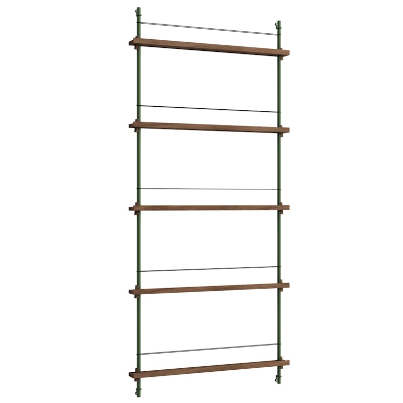 Magazine Shelf 85x188 cm, Smoked Oak/Green