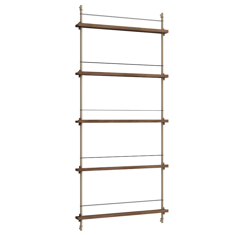 Magazine Shelf 85x188 cm, Smoked Oak/Warm Grey