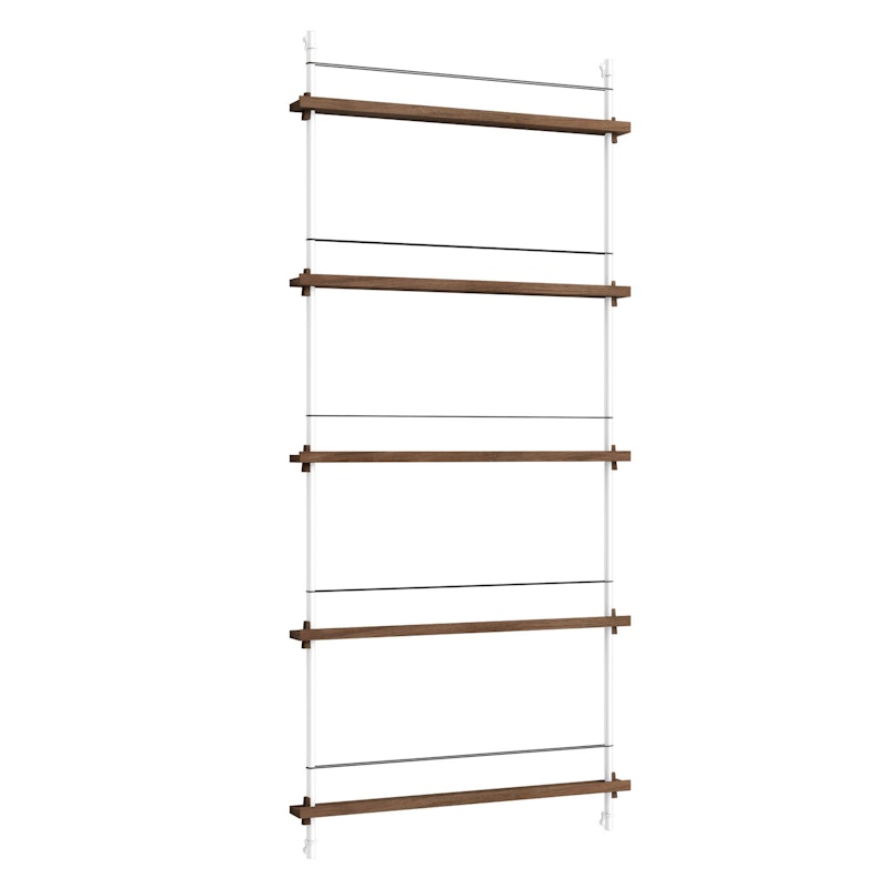 Magazine Shelf 85x188 cm, Smoked Oak/White