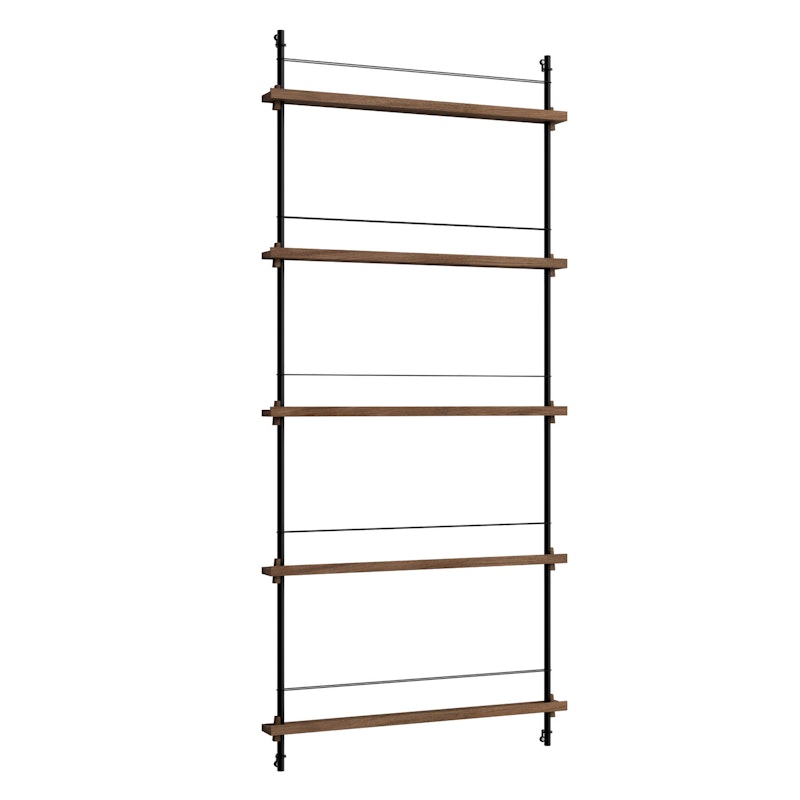 Magazine Shelf 85x188 cm, Smoked Oak/Black