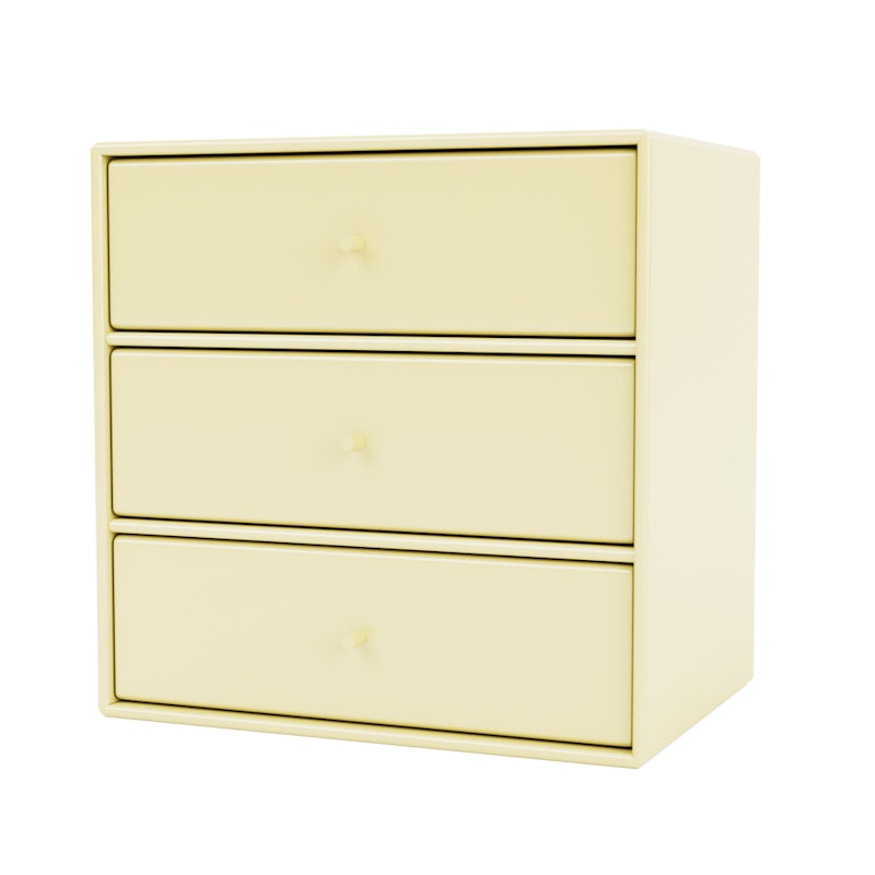 Mini 1007 Shelf With Three Drawers, Camomile