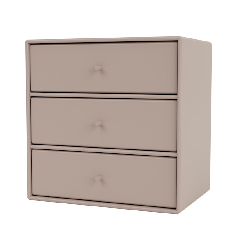 Mini 1007 Shelf With Three Drawers, Mushroom