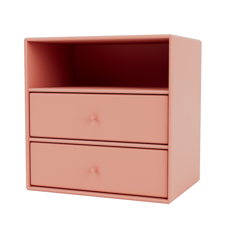 Mini 1006 Shelf With Two Drawers, Rhubarb