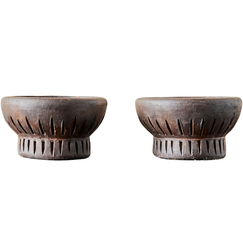 Tea Light Holder 2-pack, Brown/Black