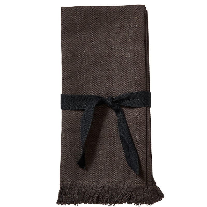 Umami Napkin 45x45 cm 2-pack, Brown / Black