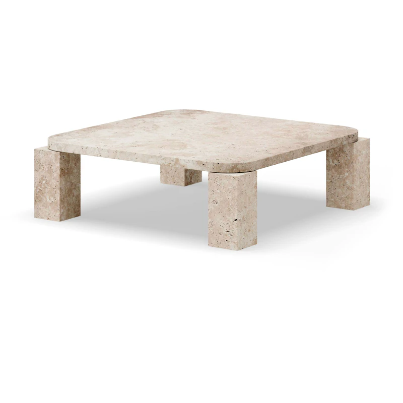 Atlas Coffee Table 82x82 cm, Unfilled Travertine