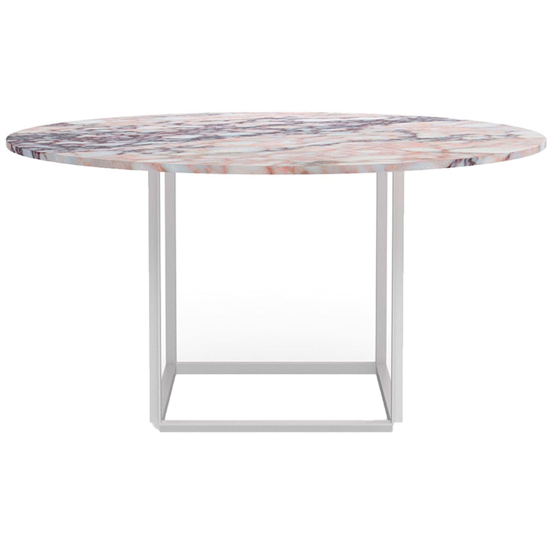 Florence Dining Table 145 cm, White Viola Marble / White