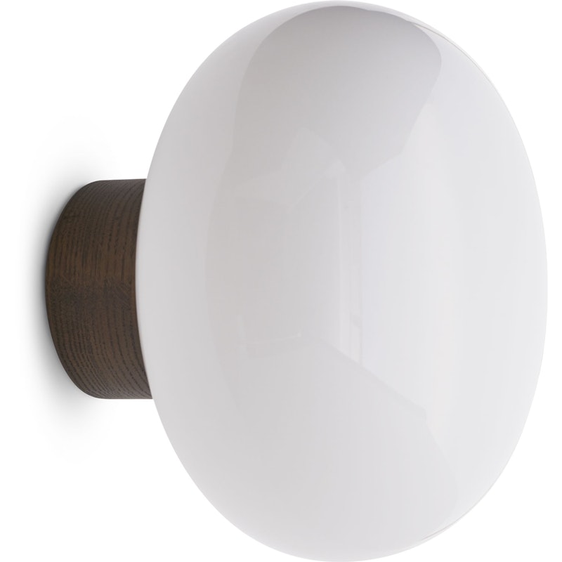 Karl-Johan Wall Lamp, Smoked Oak/White Opal Glass