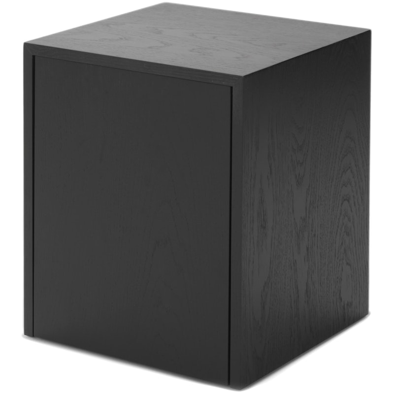 Mass Side Table With Drawer, Black Oak