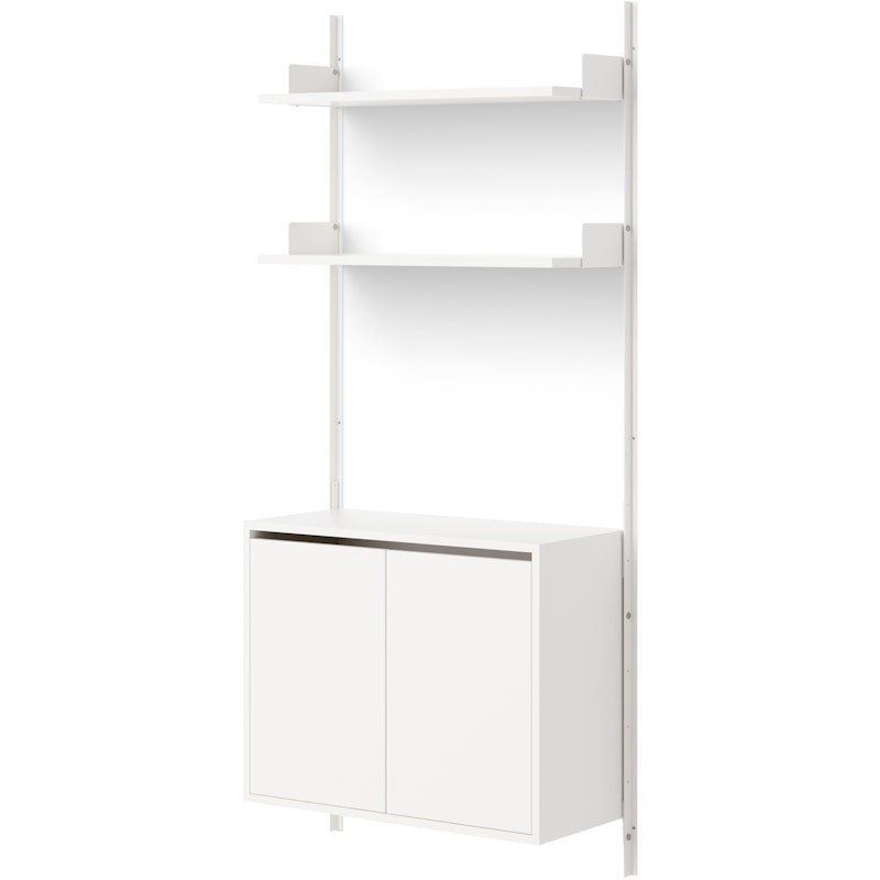 Wall Shelf 1900 Tall Cabinet With Doors, White