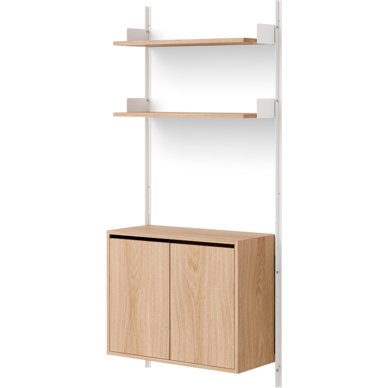 Wall Shelf 1900 Tall Cabinet With Doors, Oak