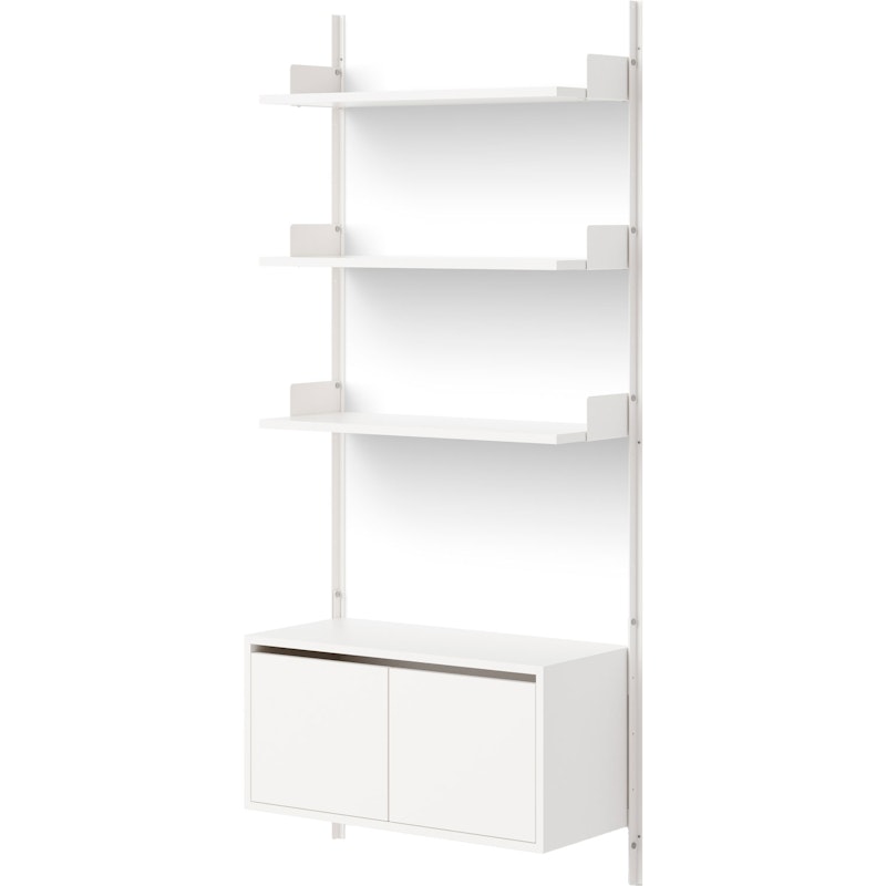 Wall Shelf 1900 Low Cabinet With Doors, White