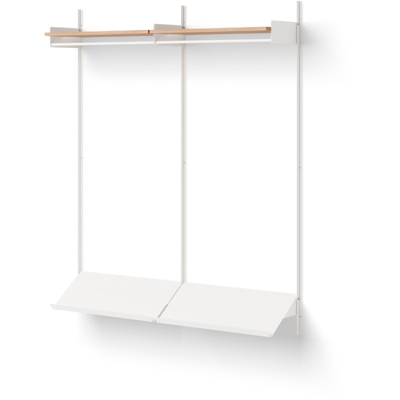 Wardrobe 2 Shelf, White / Oak