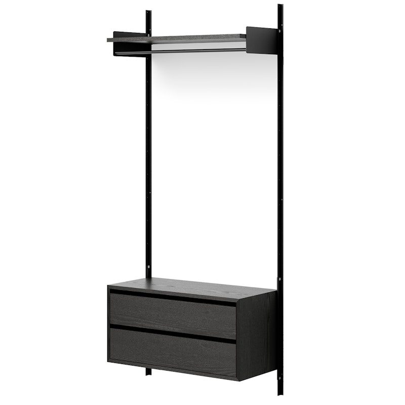 New Works Wardrobe Shelf 1 Cabinet With Drawers, Black