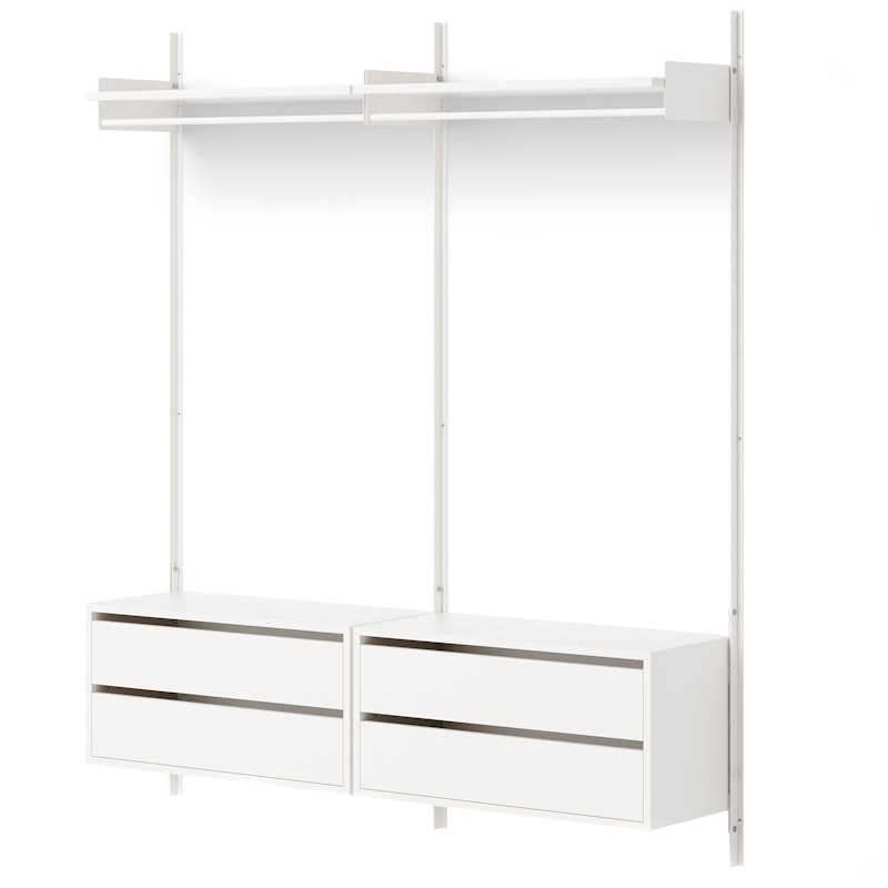 New Works Wardrobe Shelf 2 Cabinets With Drawers, White