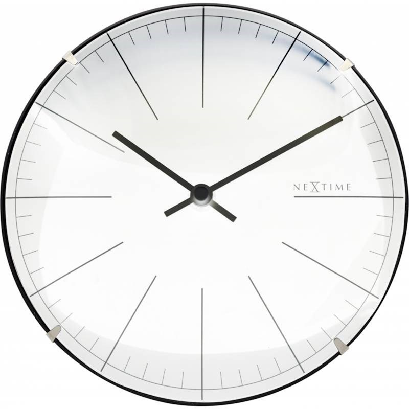 Big Stripe Mini Dome Clock Ø20 cm, White