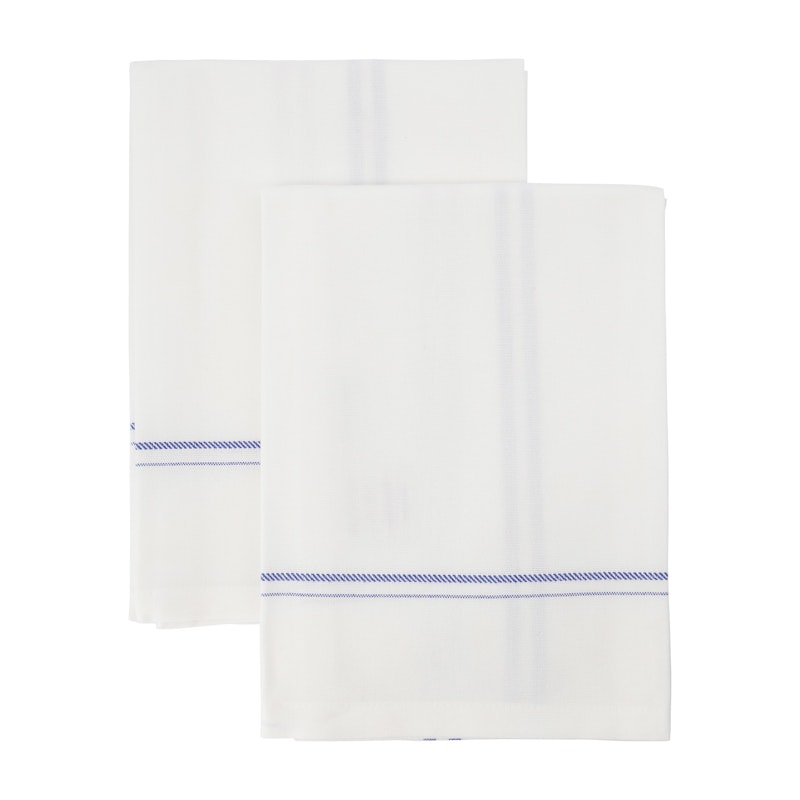 Amow Tea Towel 2-pack, White/Blue