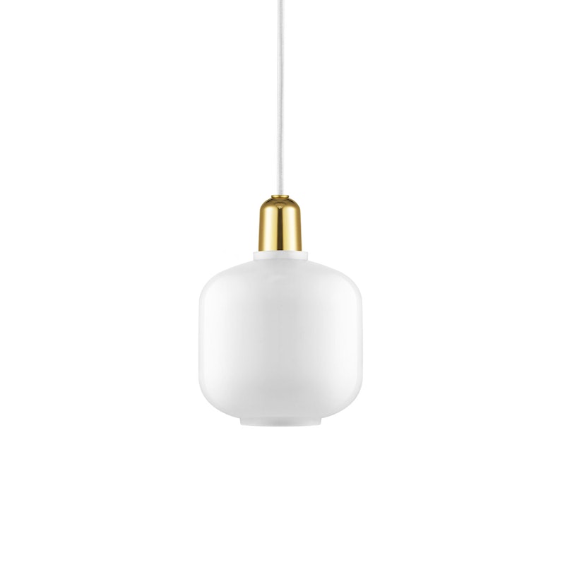 Amp Pendant Small, White/Brass