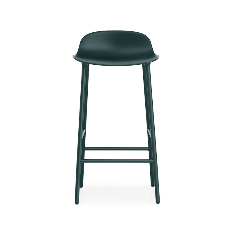 Form Bar Stool Steel Base, 65cm, Green