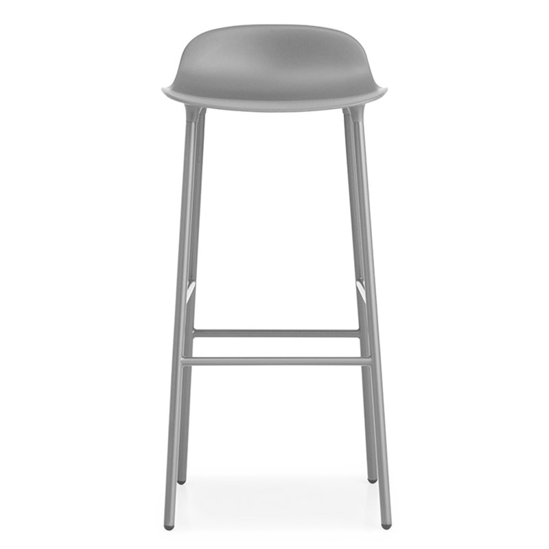 Form Bar Stool Steel Base, 75cm, Grey