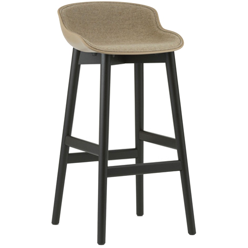 Hyg Bar Stool 75 cm, Upholstered Front, Sand / Black Oak