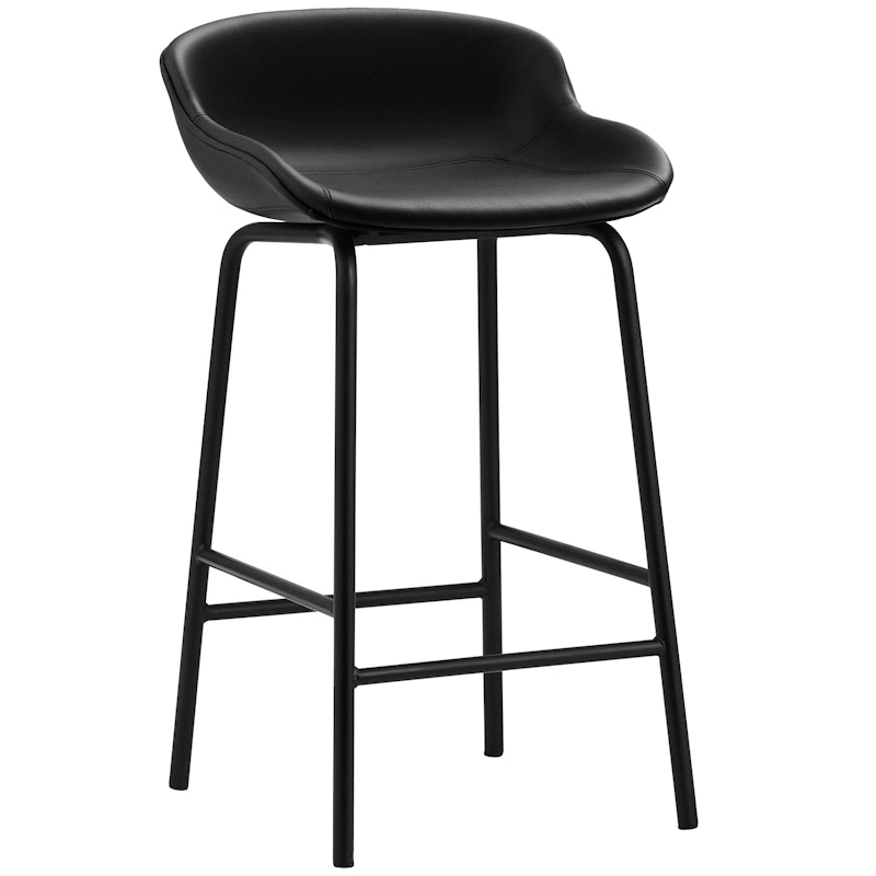 Hyg Bar Stool 65 cm, Black Leather / Black