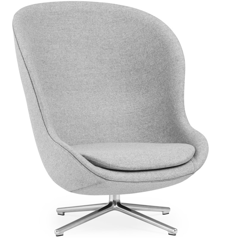 Hyg Armchair High With Swivel Base, Grey / Aluminium