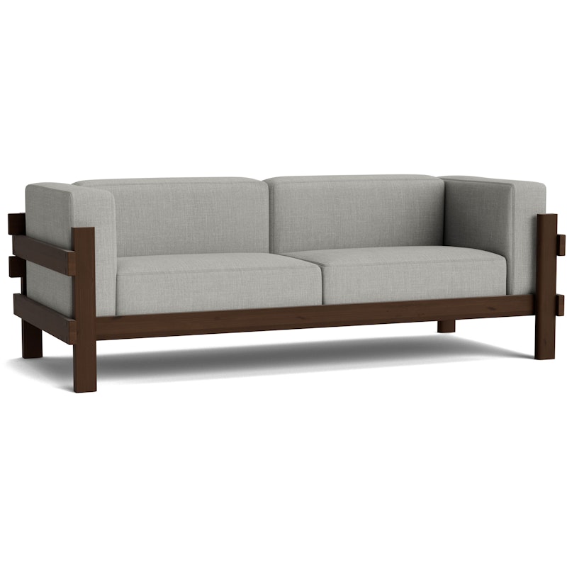 Kube 3-Seater Sofa, Dark Brown / Remix 133