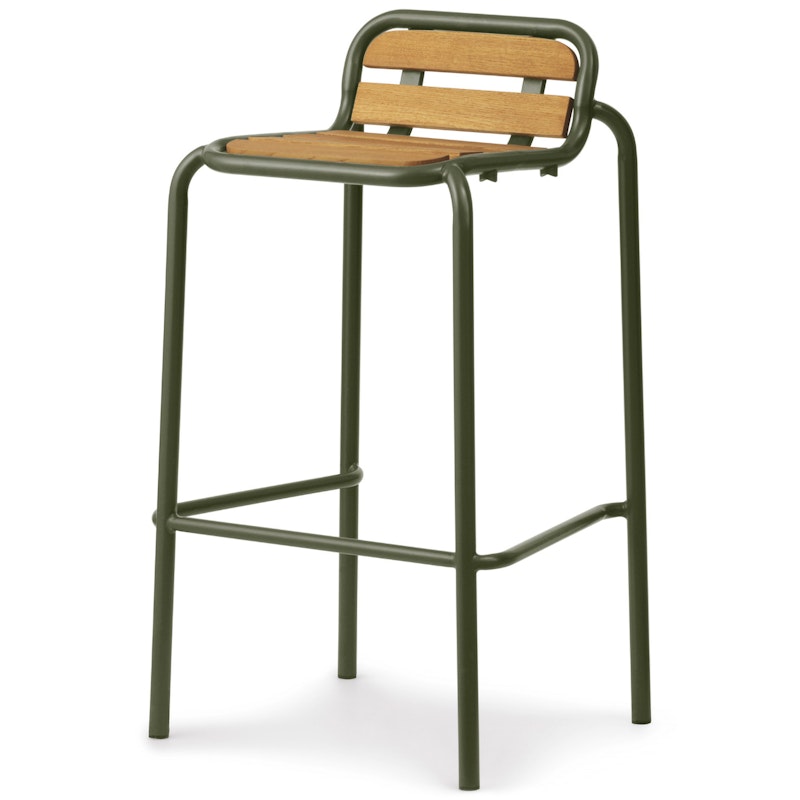 Vig Bar Stool 75 cm, Robinia Wood / Dark Green