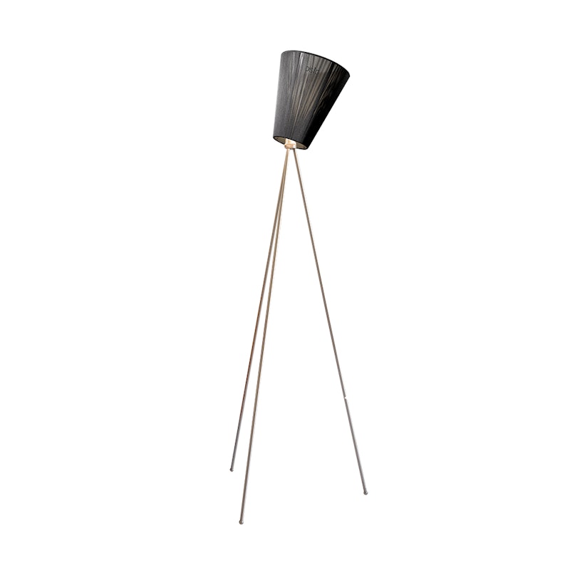 Oslo Wood Floor Lamp, Steel/Black