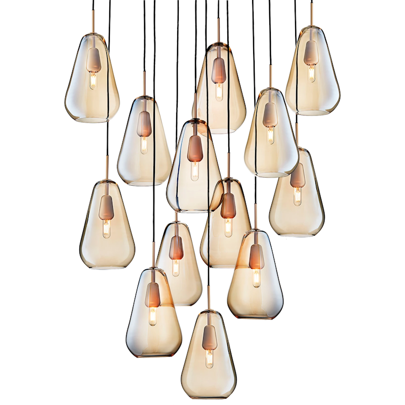 Anoli 13 Chandelier, Nordic Gold / Gold