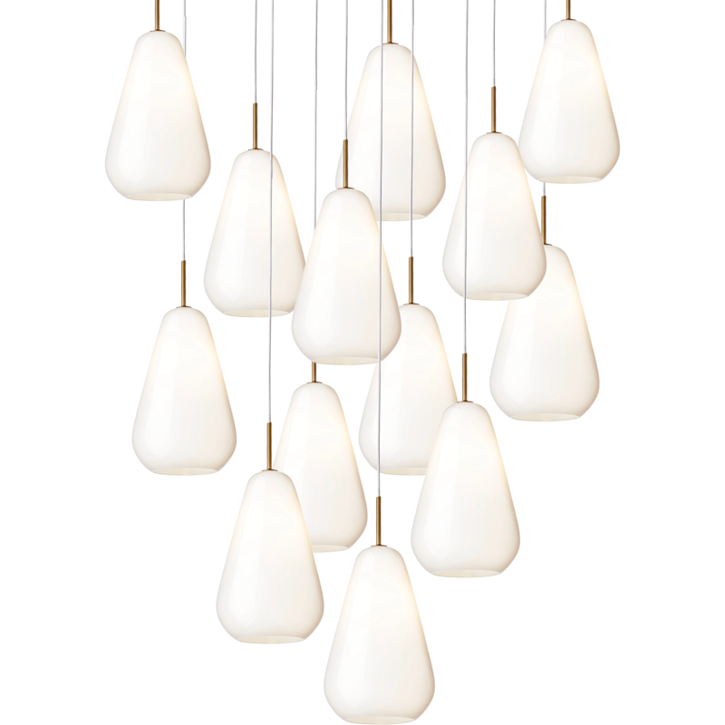 Anoli 13 Chandelier, Nordic Gold / Opal