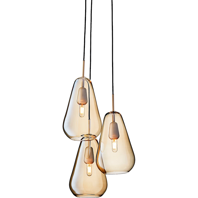 Anoli 3 Chandelier, Nordic Gold / Gold