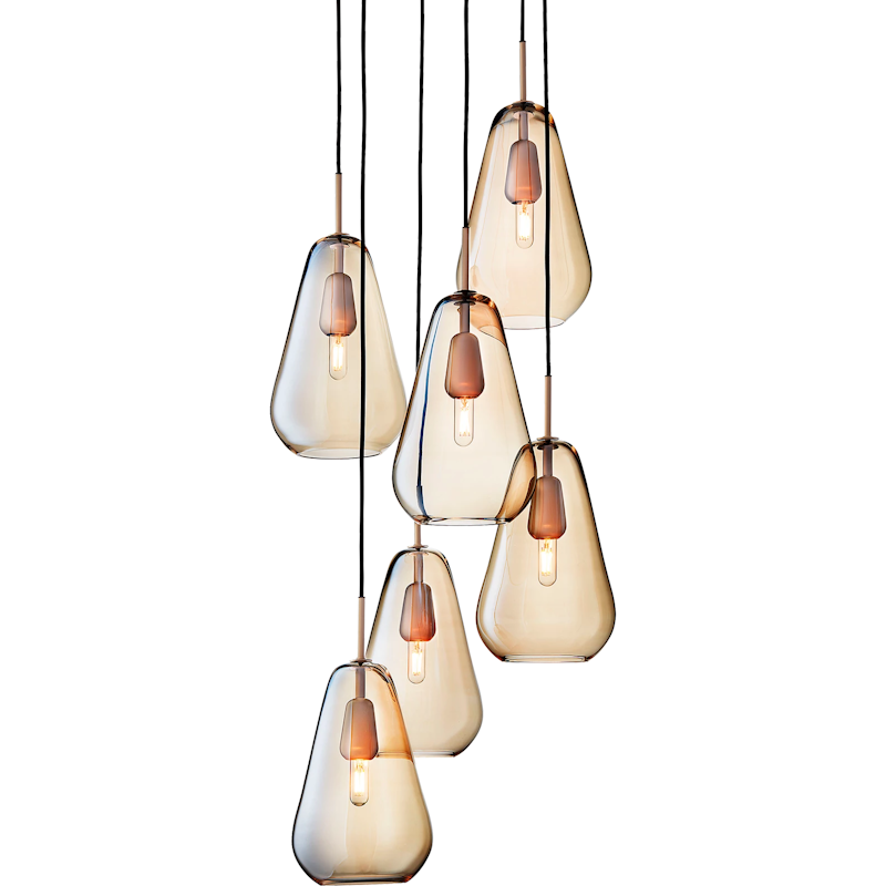 Anoli 6 Chandelier, Nordic Gold / Gold