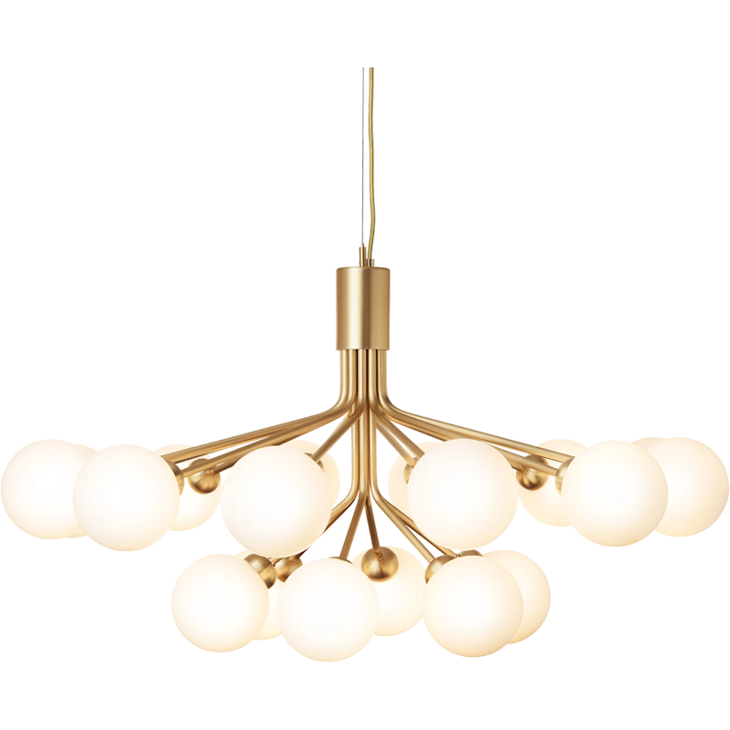 Apiales 18 Chandelier, Brass / Opal