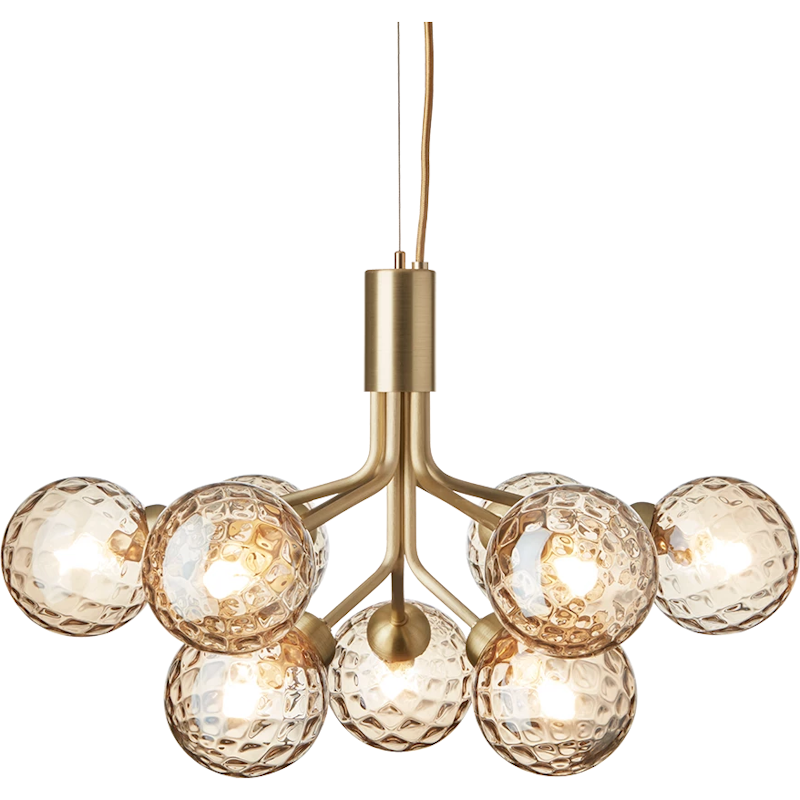 Apiales 9 Chandelier, Brass / Gold