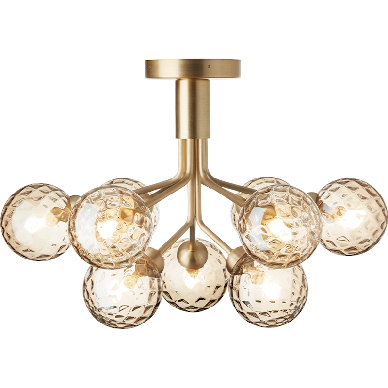 Apiales 9 Flush Ceiling Light, Brass / Gold