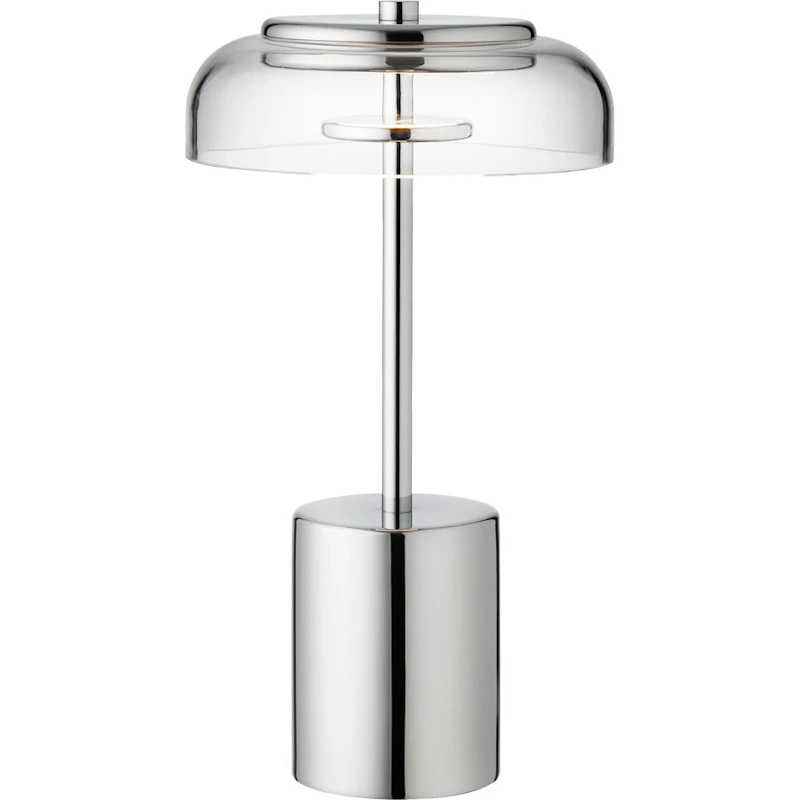 Blossi Mini Table Lamp Portable, Chrome / Clear